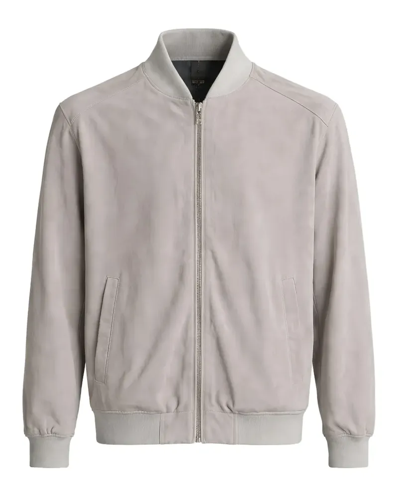 Tombolini suede zip-up bomber jacket - Grau Grau