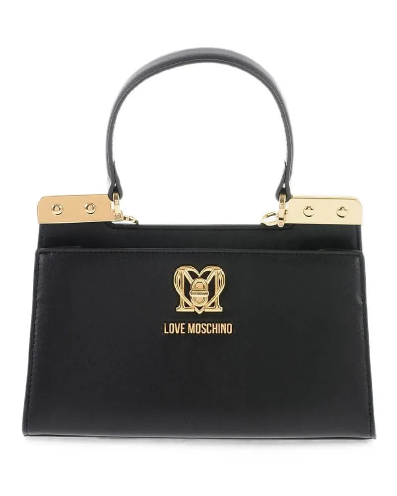 Moschino logo-plaque tote bag - Schwarz Schwarz