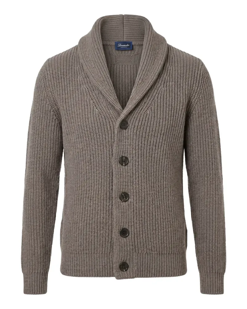 Drumohr  Gerippter Pullover mit Schalkragen - Braun Braun