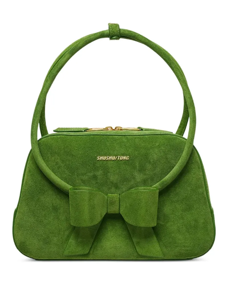 SHUSHU/TONG bow-detail ring-handle shoulder bag - Grün Grün