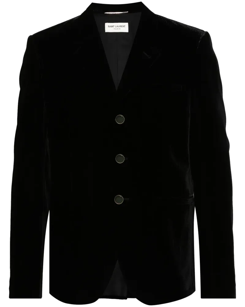 Saint Laurent Sakko aus Velours - Schwarz Schwarz