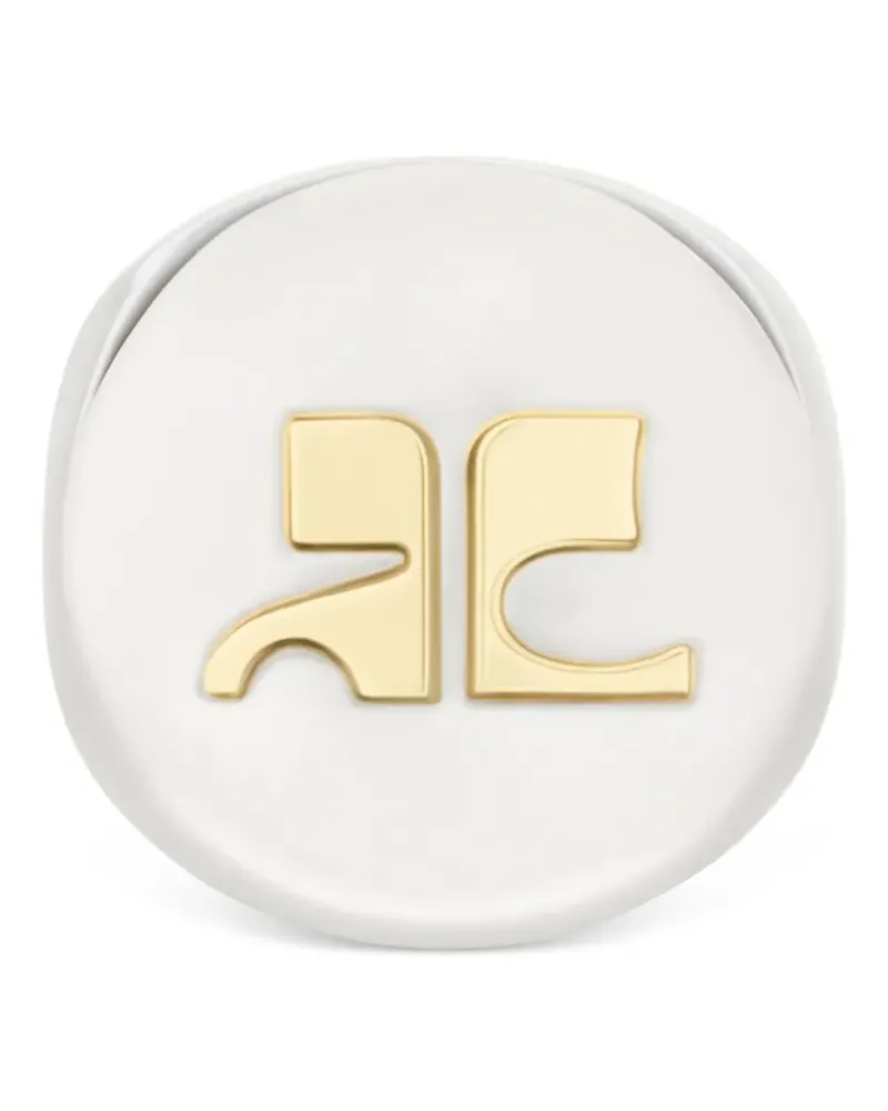 Courrèges AC logo-plaque signet ring - Silber Silber