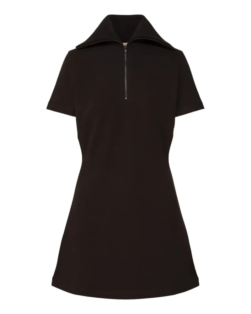 Calvin Klein zipped polo-collar short-sleeve mini dress - Schwarz Schwarz