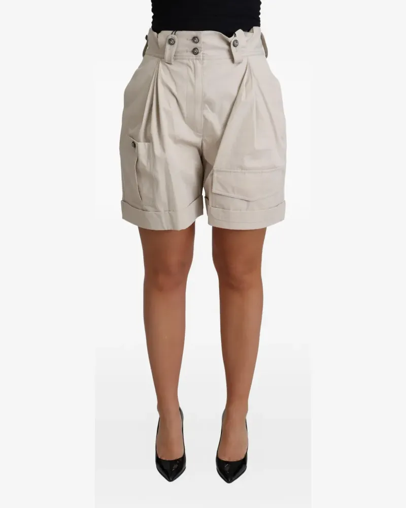 Dolce & Gabbana Plissierte High-Waist-Shorts - Nude Nude