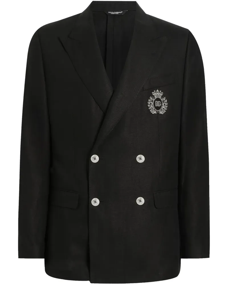 Dolce & Gabbana Sakko mit Monogramm-Patch - Schwarz Schwarz