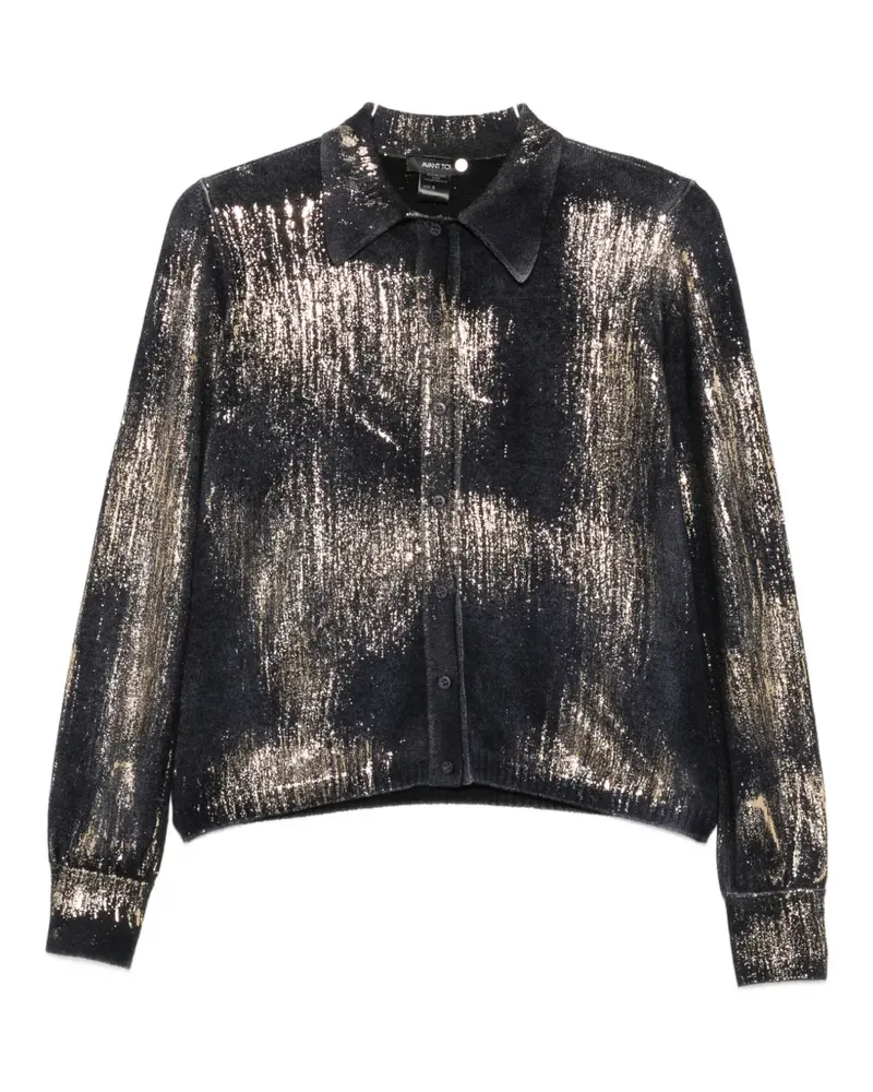 Avant Toi metallic-effect button-up shirt - Schwarz Schwarz
