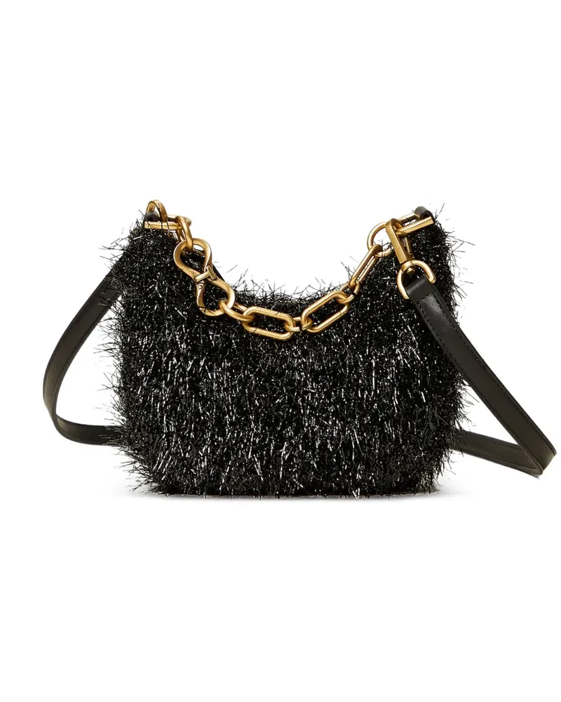 Twin-Set mini Croissant bag with lurex and chain - Schwarz Schwarz