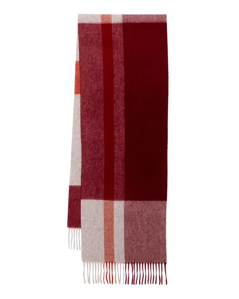 N.Peal Karierter Kaschmirschal - Rot Rot