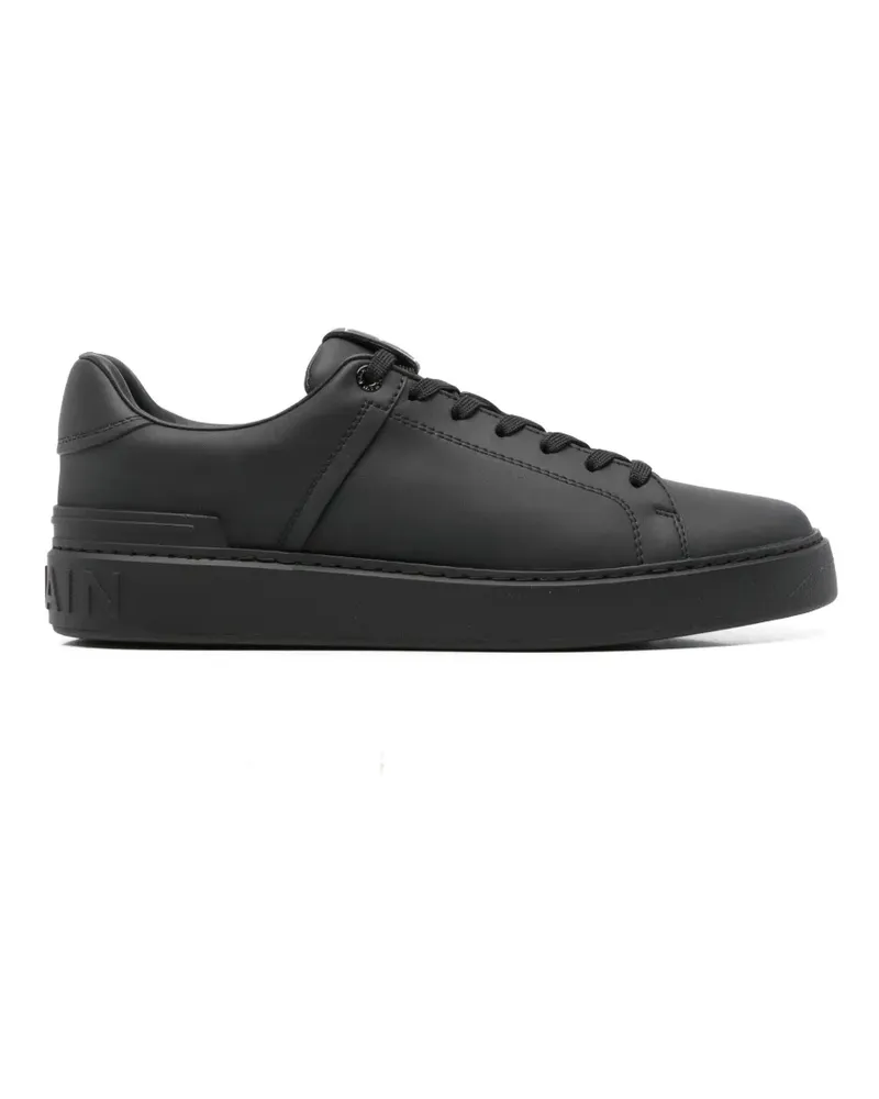 Balmain logo-embossed leather sneakers - Schwarz Schwarz