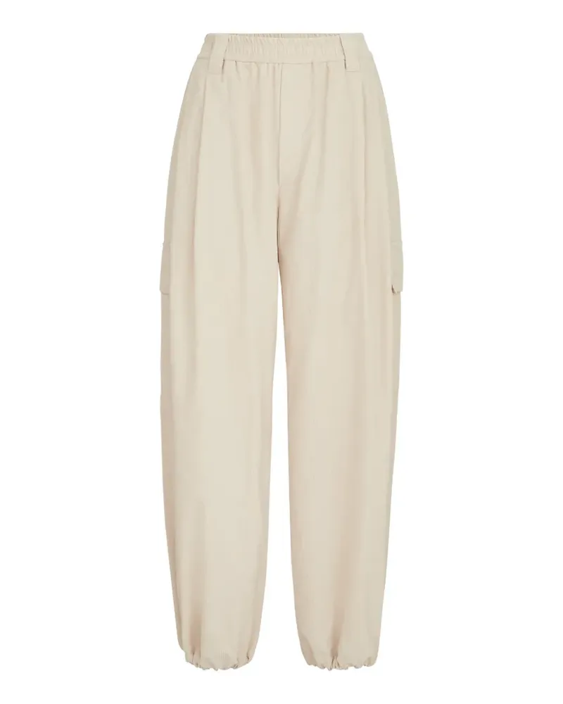 Brunello Cucinelli Baggy-Cargohose aus Techno-Baumwolle und Kaschmircord - Nude Nude