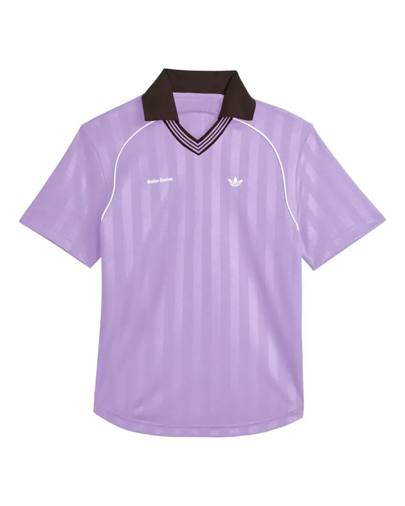 Wales Bonner x adidas T-Shirt mit gestreiftem Kragen - Violett Violett