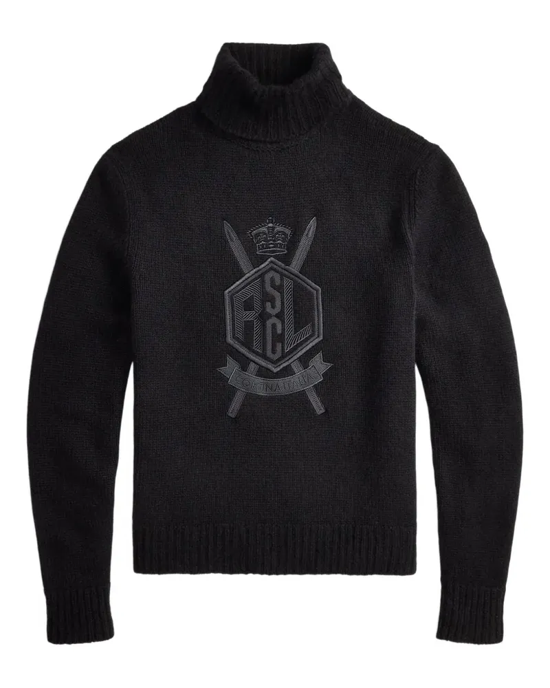 Ralph Lauren Bestickter Rollkragenpullover - Schwarz Schwarz
