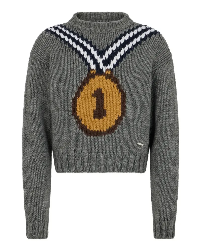 Dsquared2 Intarsien-Pullover mit Rundhalsausschnitt - Grau Grau