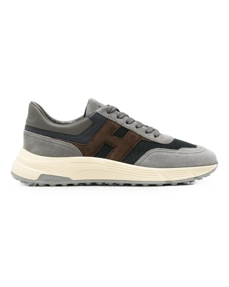 Hogan logo-patch panelled sneakers - Grau Grau