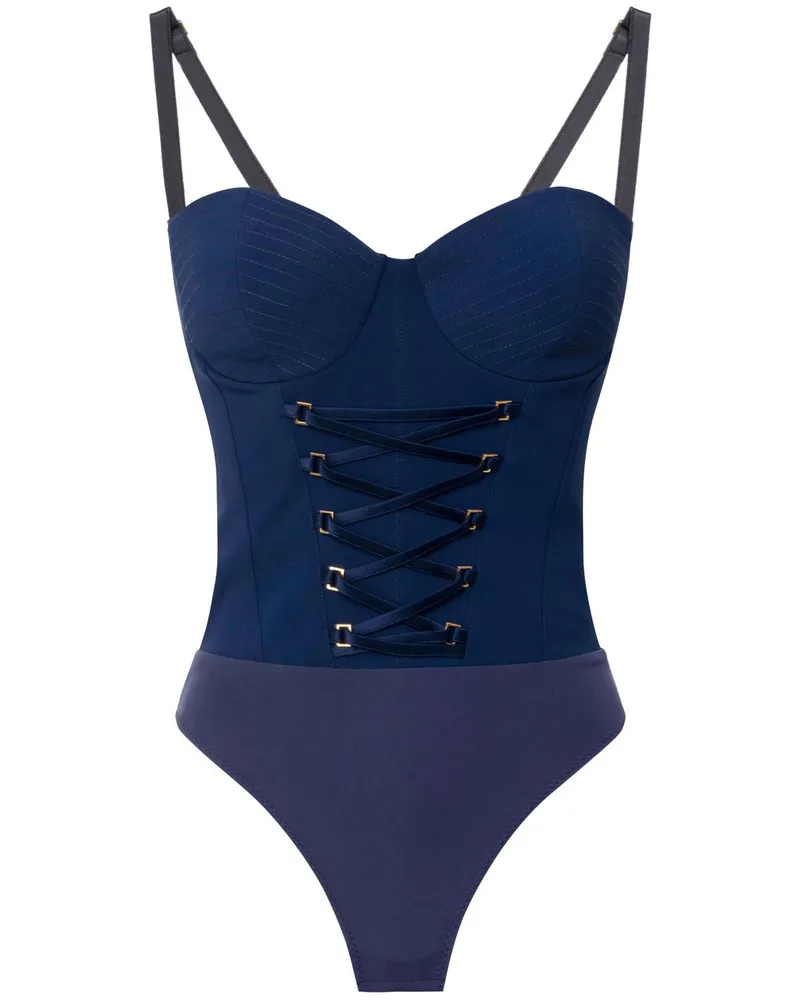 Elisabetta Franchi Body aus Krepp - Blau Blau