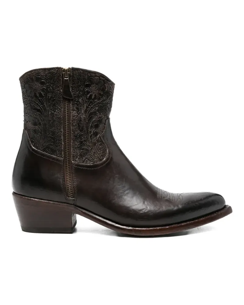 ERALDO floral-embossed boots - Braun Braun