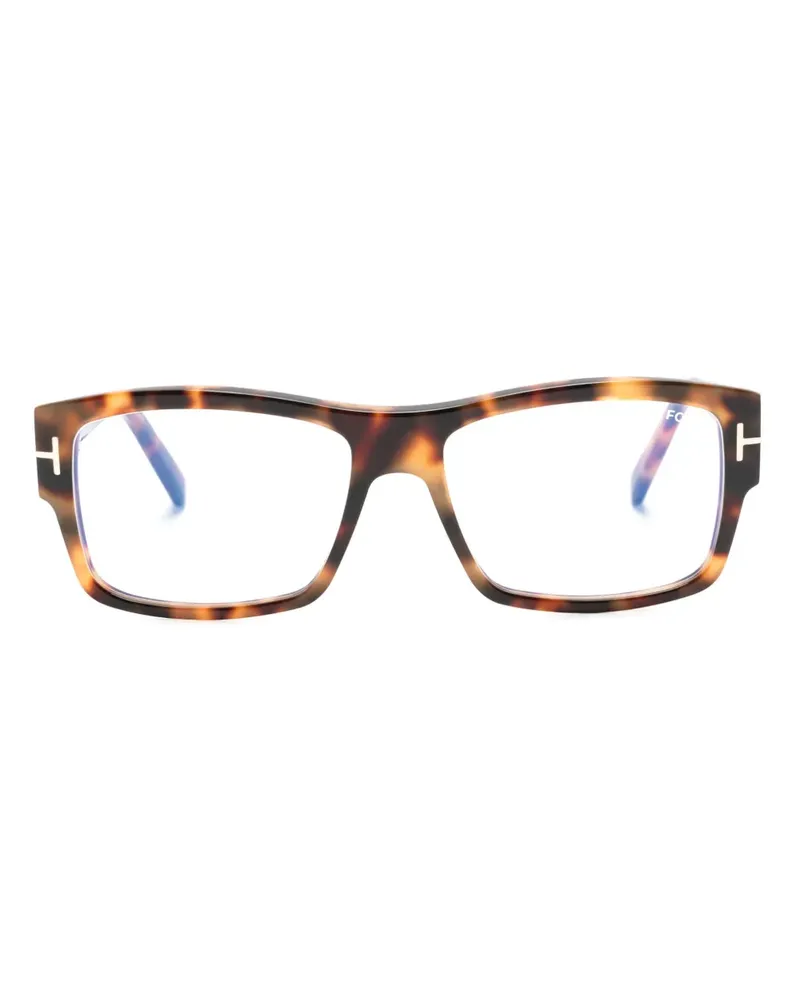 Tom Ford Eckige Brille in Schildpattoptik - Braun Braun