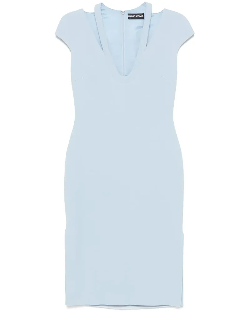 David Koma Cady Midikleid - Blau Blau