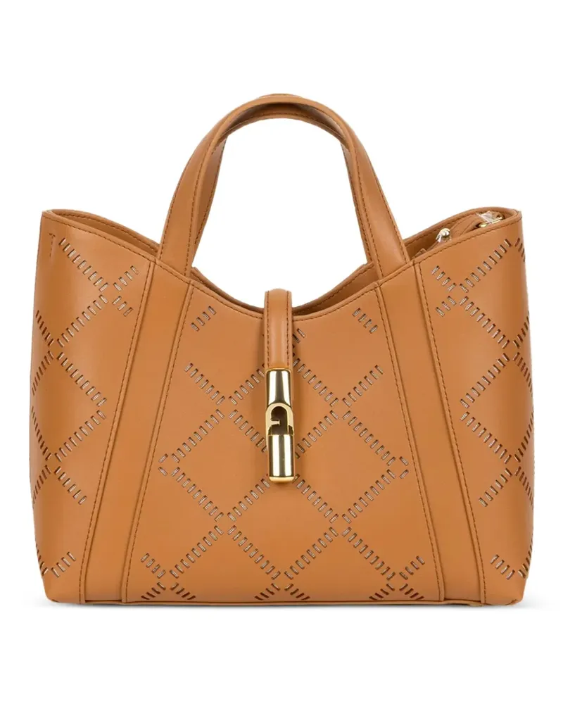 Furla small Goccia perforated tote bag - Nude Nude