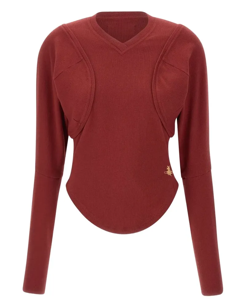 Vivienne Westwood Oberteil im Layering-Look mit Orb-Logo - Rot Rot