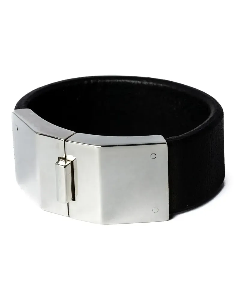 Parts Of Four Box Lock Armband aus Leder - Schwarz Schwarz