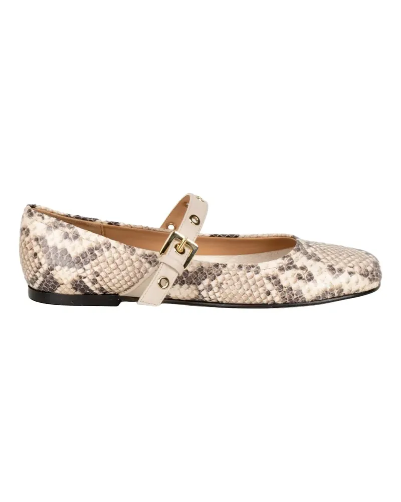 Status reptile buckle ballet flats - Nude Nude