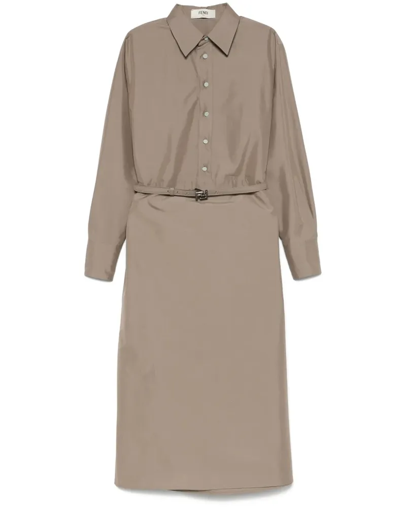 Fendi Hemdkleid aus Popeline - Braun Braun