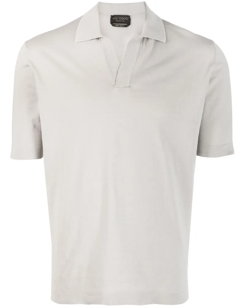 Dell'oglio Poloshirt mit offenem Kragen - Grau Grau