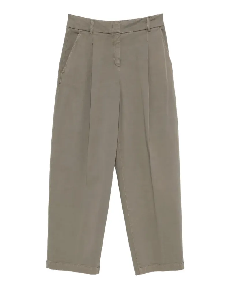 VIA MASINI 80 Straight-Leg-Hose mit Falten - Grün Grün