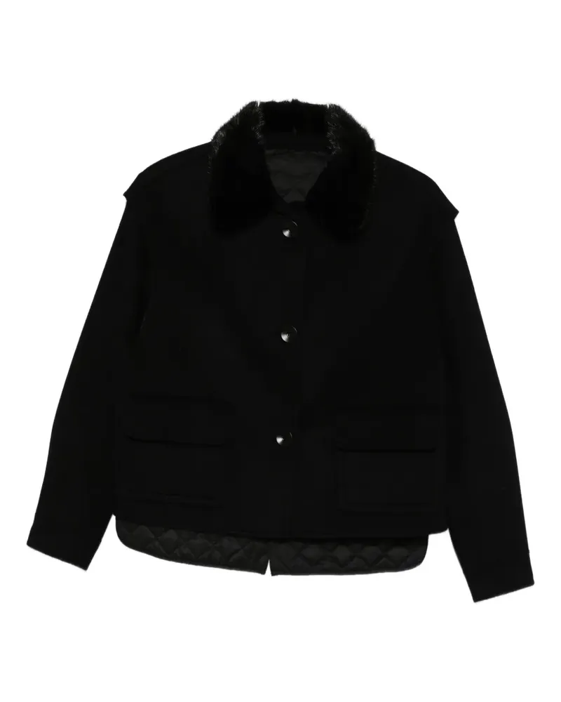 Liska Gesteppte Jacke mit Pelzkragen - Schwarz Schwarz