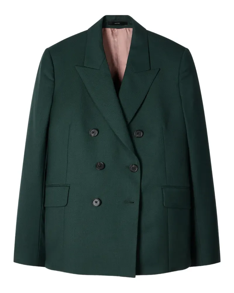 Paul Smith Doppelreihiger A Suit To Travel In Blazer aus dunkelgrüner Wolle Grün