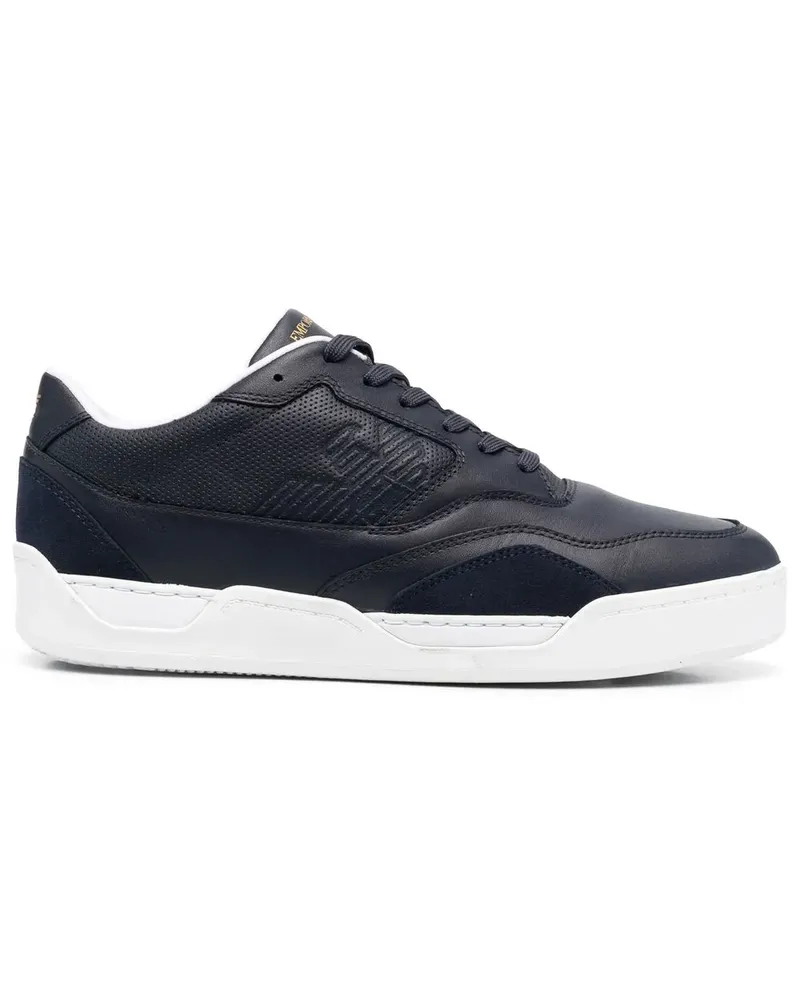 Emporio Armani Sneakers mit Logo-Prägung - Blau Blau