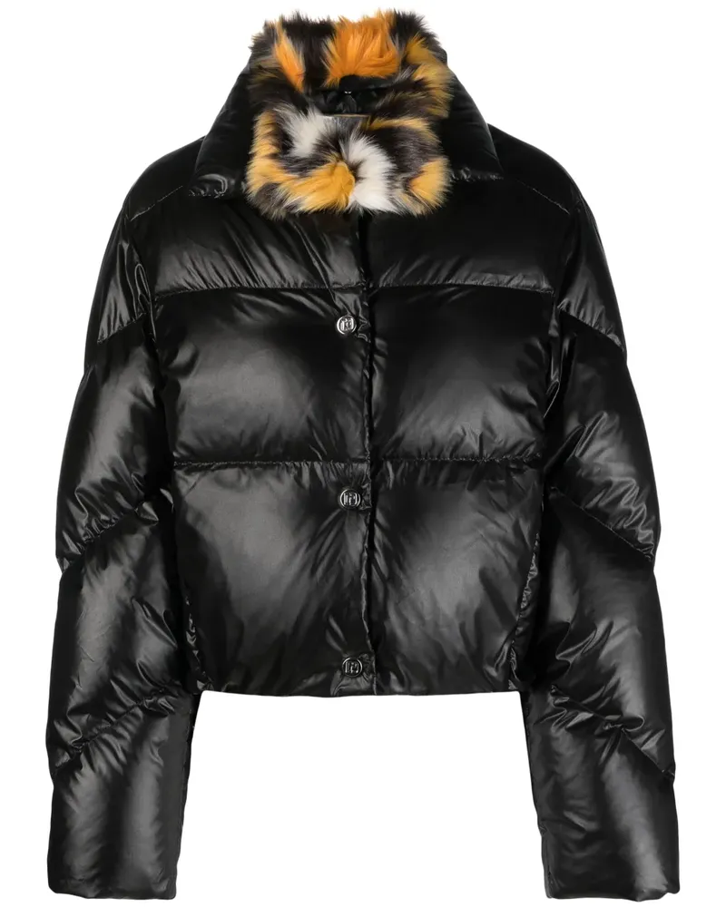 Paco Rabanne Gefütterte Jacke mit Leoparden-Print - Schwarz Schwarz