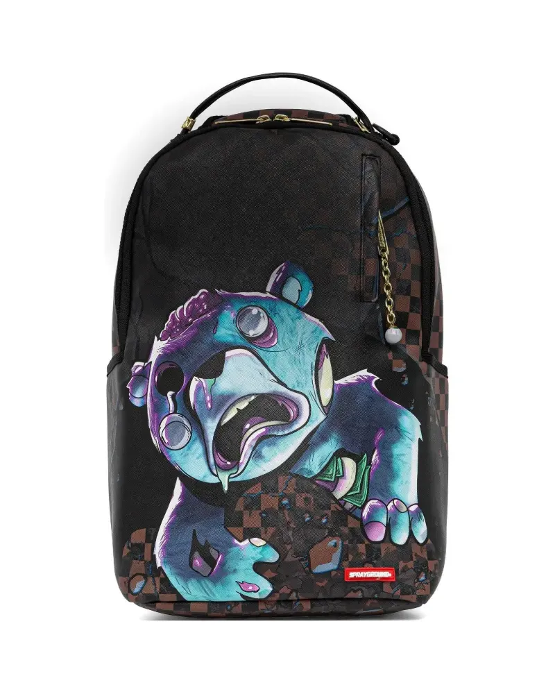 Sprayground Karierter Rucksack mit Print - Schwarz Schwarz