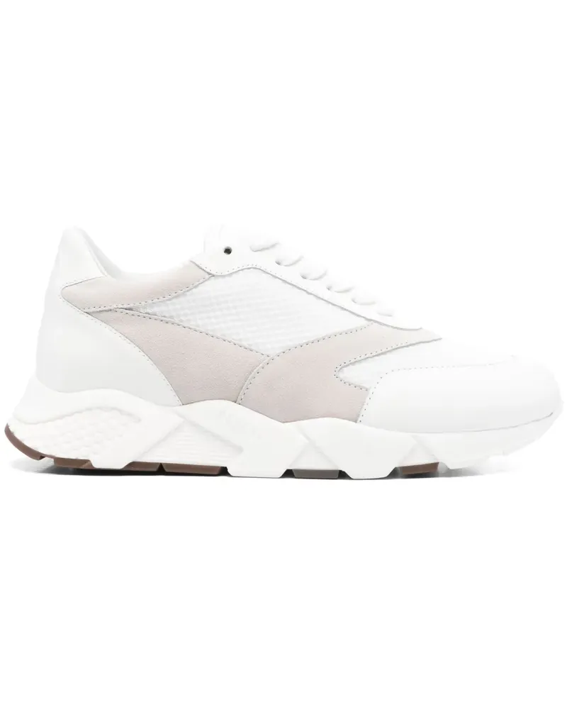 Peserico Sneakers mit Kontrasteinsätzen - Weiß Weiß