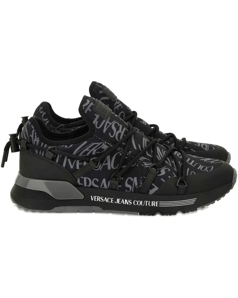 Versace Jeans Sneakers mit Logo-Print - Schwarz Schwarz