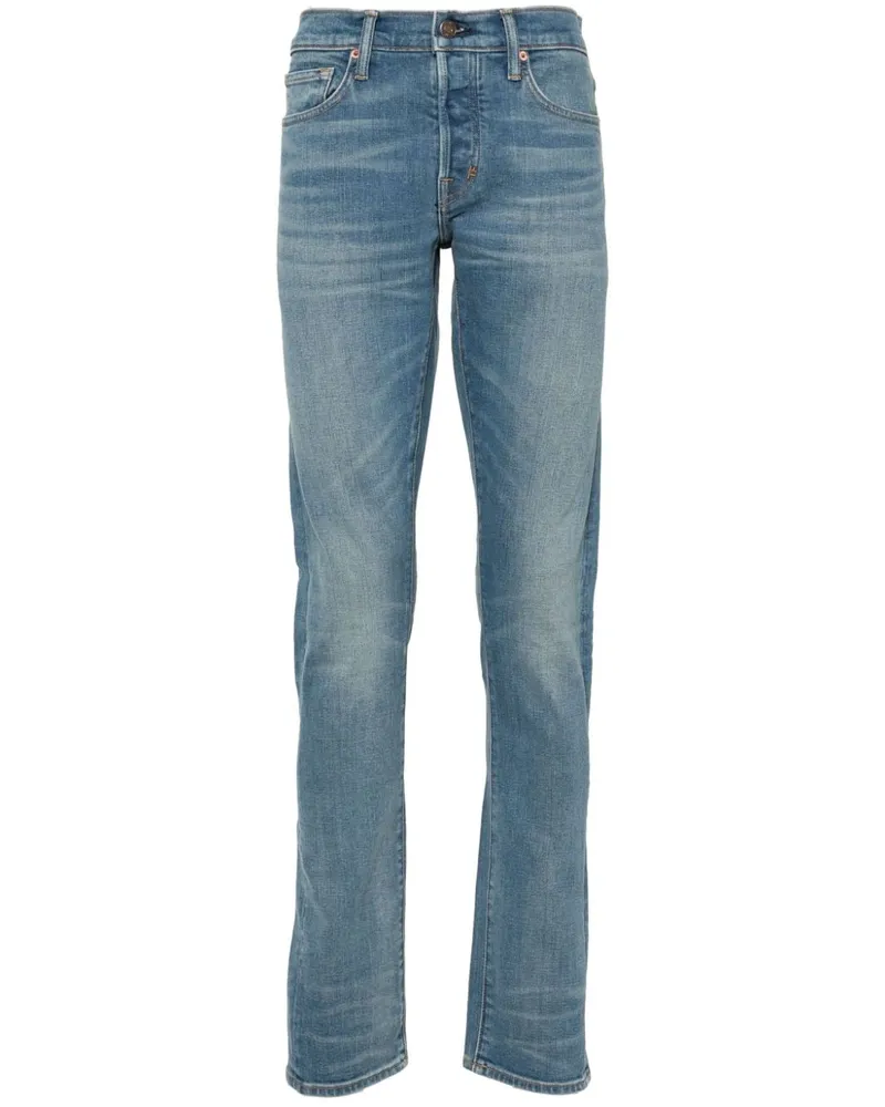 Tom Ford Halbhohe Slim-Fit-Jeans Blau