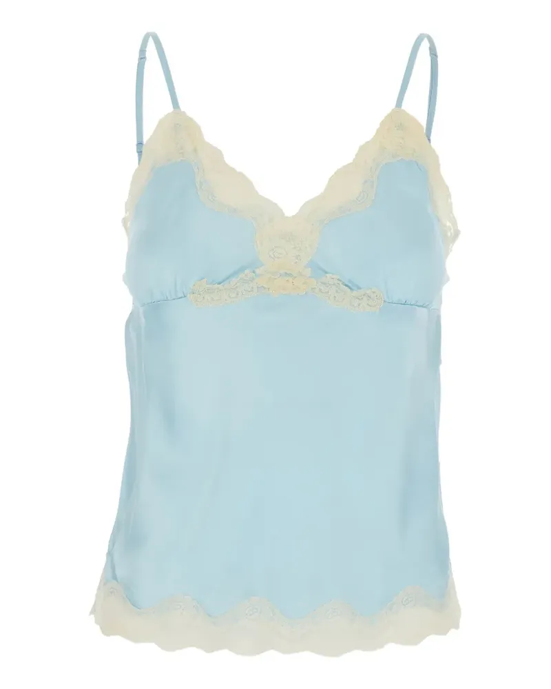 Gold Hawk Clothing lace V-neck sleeveless top - Blau Blau