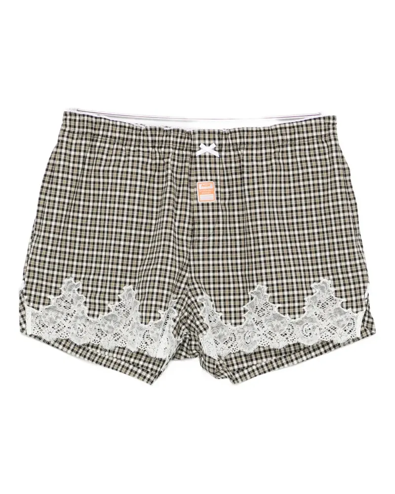 Martine Rose checked lace shorts - Schwarz Schwarz