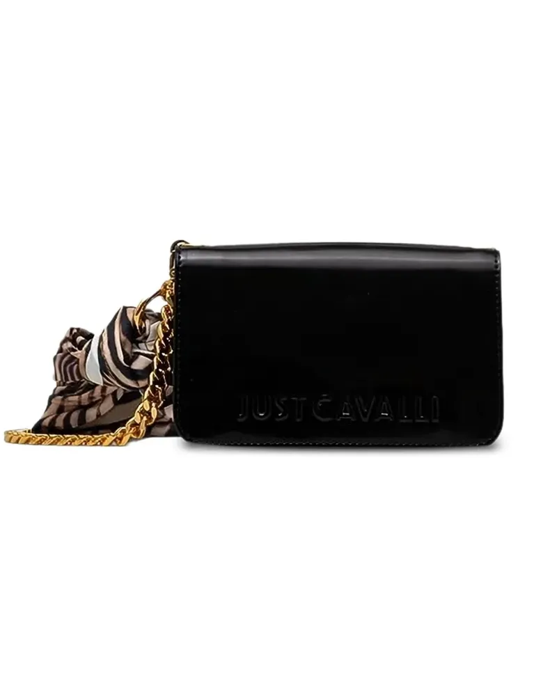 Just Cavalli Umhängetasche mit Logo-Schild - Schwarz Schwarz
