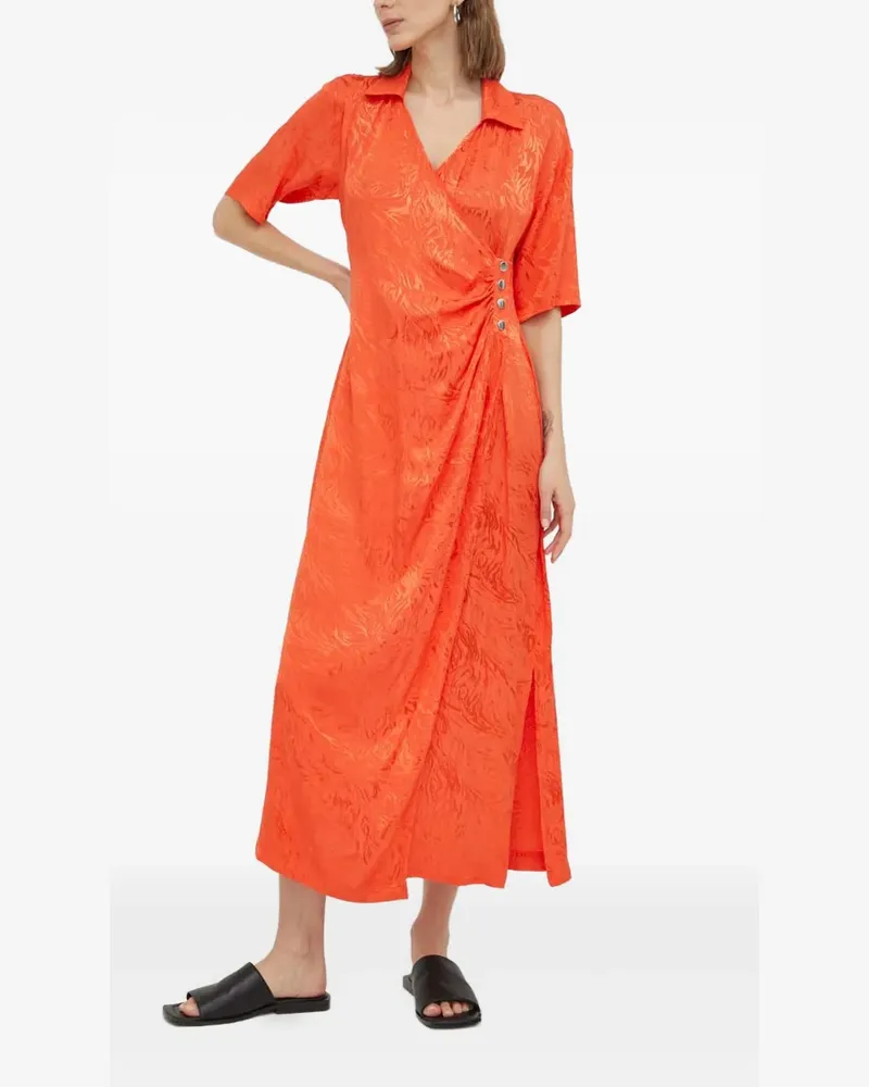 Day Birger et Mikkelsen Maxikleid in Wickeloptik - Orange Orange