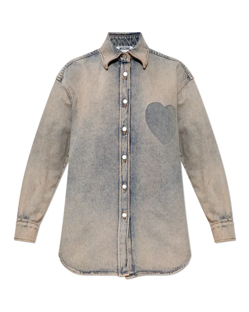 Moschino heart-detail denim shirt - Blau Blau