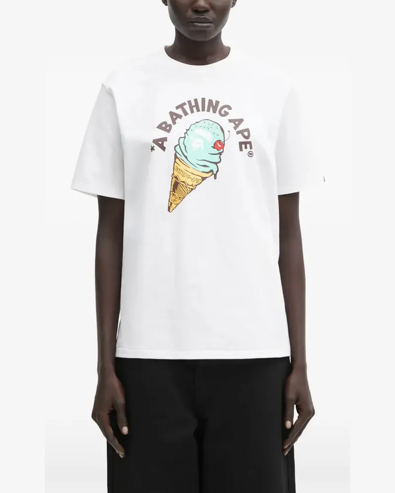 BAPE Ice Cream T-Shirt mit grafischem Print - Weiß Weiß