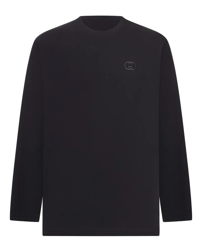 Gucci Interlocking G-embroidered T-shirt - Schwarz Schwarz
