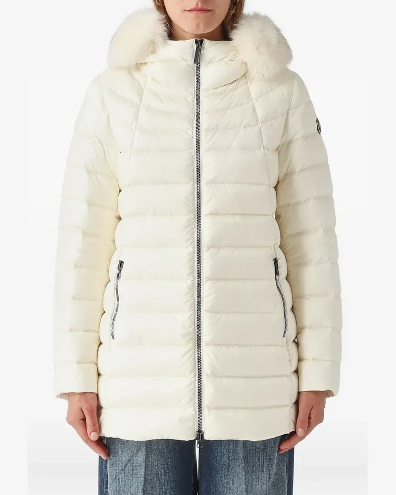 Colmar fur-trim hooded quilted jacket - Weiß Weiß