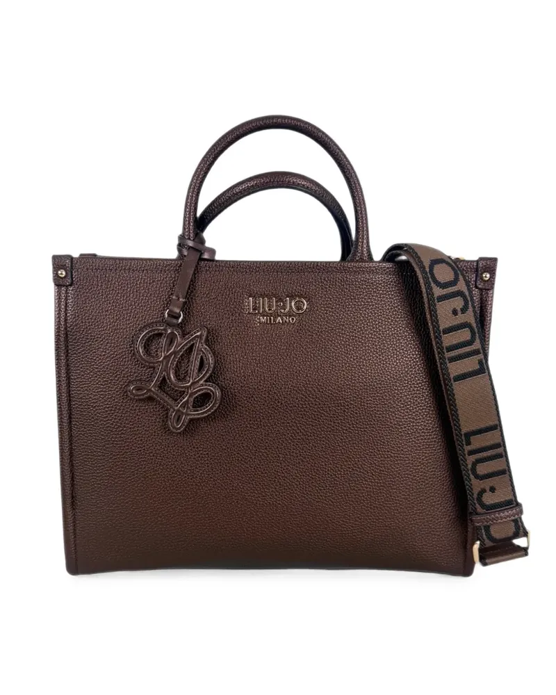 Liu Jo Shopper mit Logo-Schild - Braun Braun