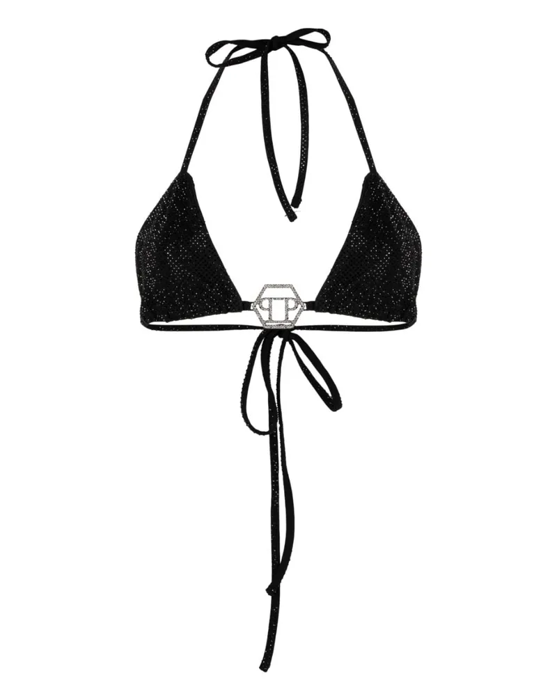 Philipp Plein Bikinioberteil mit Logo - Schwarz Schwarz