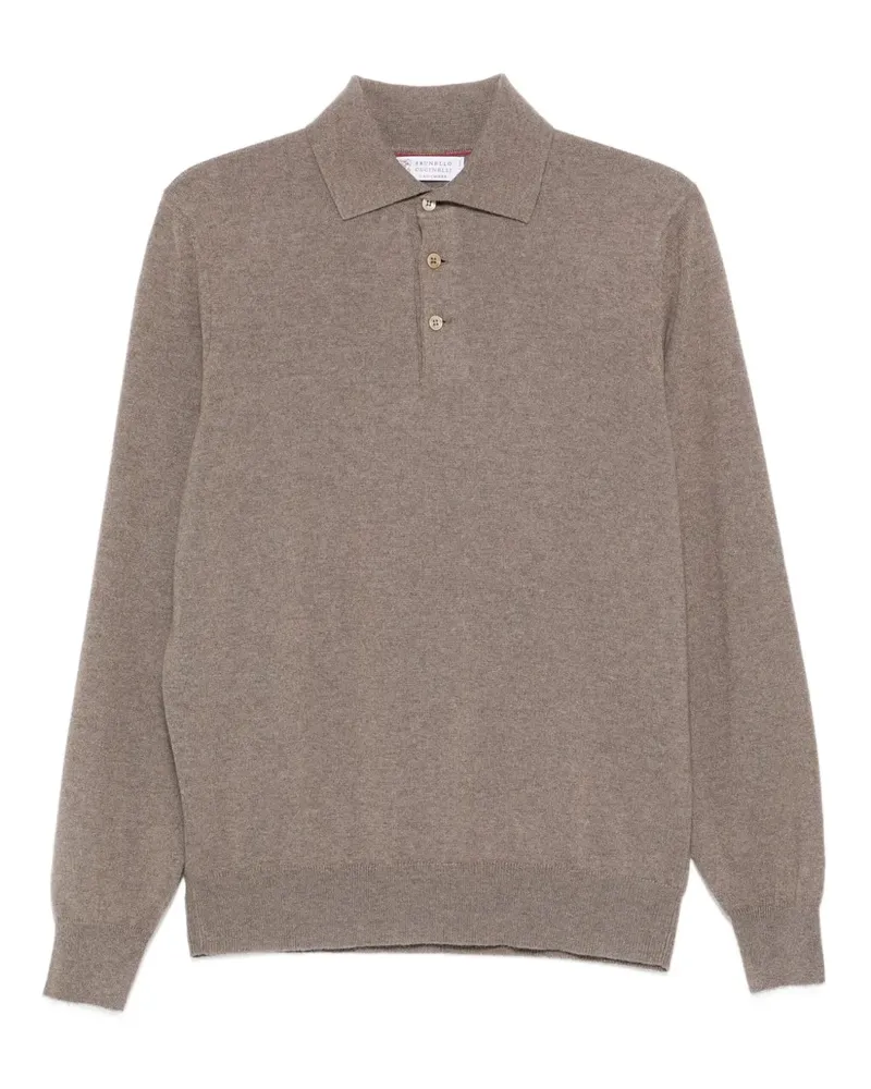 Brunello Cucinelli Kaschmirpullover mit Poloshirtkragen - Braun Braun
