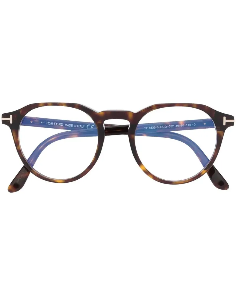 Tom Ford Brille mit rundem Gestell - Braun Braun