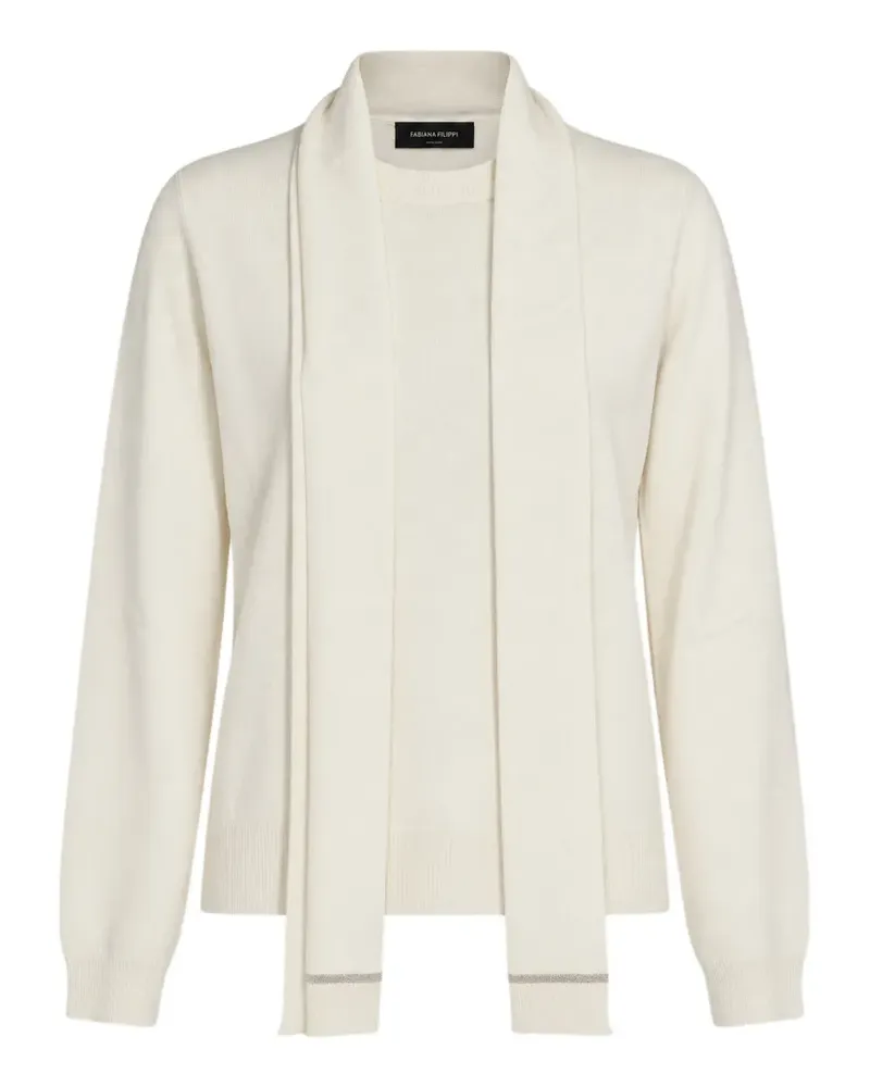 Fabiana Filippi Pullover mit Schaldetail - Weiß Weiß